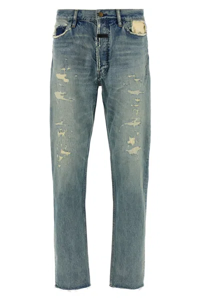Fear Of God 'repaired Classic 5 Pocket' Jeans In Blue