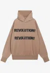 Fear Of God Hooded Sweatshirt With Graphic Print And Ribbed Cuffs In Neutral