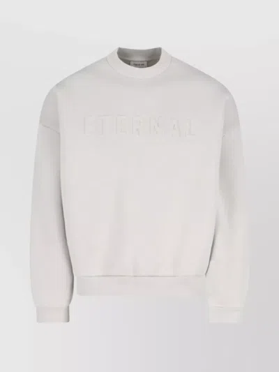 Fear Of God Ribbed Crew Neck Sweater With Long Sleeves In Grey