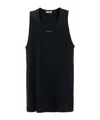 Fear Of God Black Sleeveless Tank Top With Logo Patch On The Front In Cotton Stretch Man In Black