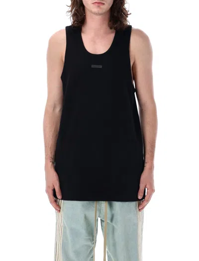 Fear Of God Ribbed Tank Usa In Black
