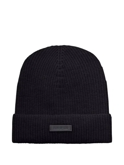Fear Of God Ribbed Wool Beanie In Black