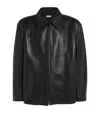 Fear Of God Relaxed Leather Jacket Long Sleeves In Black