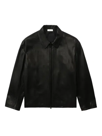 Fear Of God Rider Oversized Leather Jacket In Black