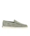 Fear Of God Suede Round Toe Loafers With Rubber Sole In Metallic