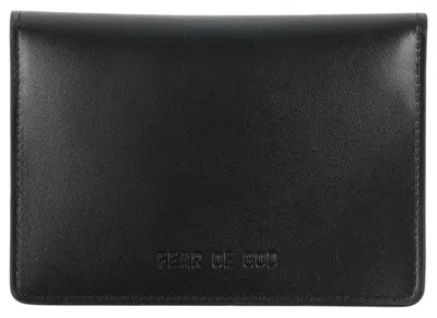 Pre-owned Fear Of God Seventh Collection Black Leather Bifold Zip Passport Wallet $695