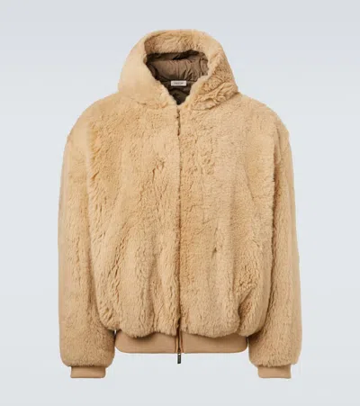 Fear Of God Shearling Jacket In Neutral