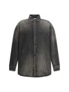 Fear Of God Men Snap Front Denim Overshirt In Multi