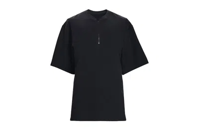 Pre-owned Fear Of God Short Sleeve Half Zip T-shirt In Vintage Black