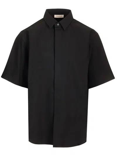 Fear Of God Short-sleeve Oxford Shirt In Black