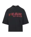 Fear Of God Fear Is Gone Oversized Logo-print Cotton-jersey T-shirt In Black