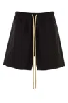Fear Of God Drawstring Elastic Waistband Wool Shorts In Black