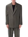 Fear Of God Chevron Wool Single-breasted Blazer In Gray