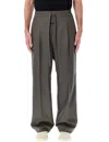 Fear Of God Heather Chevron Wool Drawstring Pants In Gray