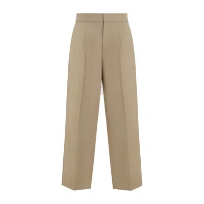 FEAR OF GOD SINGLE PLEAT RELAXED BEIGE WOOL TROUSERS