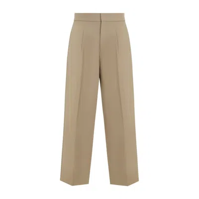 FEAR OF GOD SINGLE PLEAT RELAXED BEIGE WOOL TROUSERS