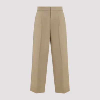 Fear Of God Single Pleat Wool Trousers With Belt Loops In Beige