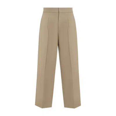 Fear Of God Single Pleat Relaxed Beige Wool Trousers In Neutral