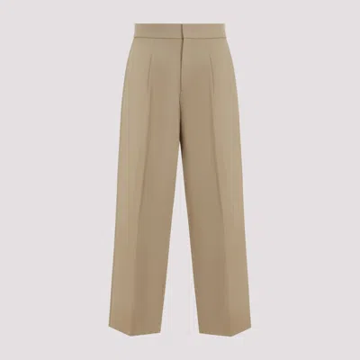 Fear Of God Single Pleat Relaxed Beige Wool Trousers In Neutral