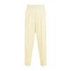 Fear Of God Single Pleat Tapered Cream Wool Trousers