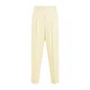 Fear Of God Single Pleat Tapered Cream Wool Trousers