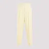 Fear Of God Single Pleat Tapered Cream Wool Trousers In Lemon Cream