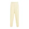 Fear Of God Single Pleat Tapered Cream Wool Trousers In Yellow