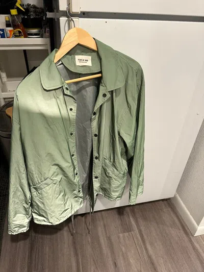 Pre-owned Fear Of God Sixth Collection Iridescent Green Coach Jacket S