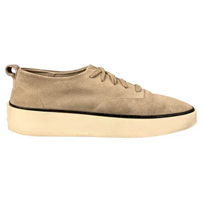 Pre-owned Fear Of God Size 11 Light Gray Textured Leather Lace Up Sneakers