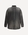 Fear Of God Men Snap Front Denim Overshirt In Black