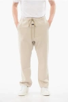 Fear Of God Solid Color Cotton Joggers With Contrasting Logo Patch In Neutral