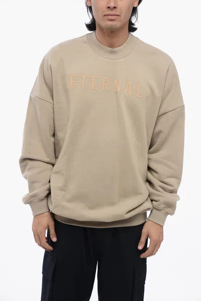 Fear Of God Solid Color Eternal Crew-neck Sweathirt With Embossed Detail L Standard Size In Beige