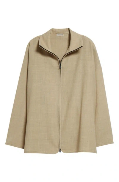 Fear Of God Stand Collar Wool Canvas Jacket In Tan