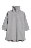 Fear Of God Stand Collar Wool Canvas Shirt In Titanium