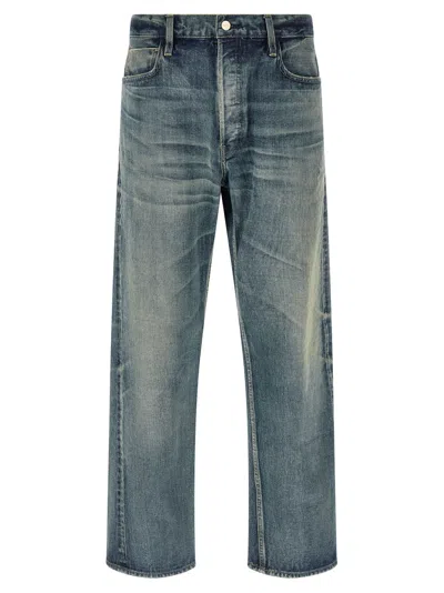 Fear Of God Washed Denim Jeans Contrast Stitching Belt Loops In Blue