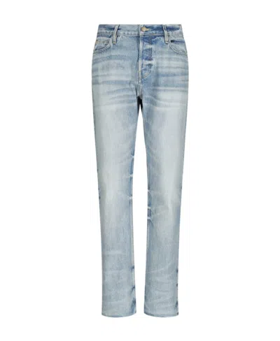 Fear Of God Stonewashed Straight-leg Denim Trousers In Gray