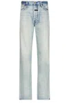 Fear Of God Five-pocket Raw Hem Straight Leg Jeans In Light Indigo
