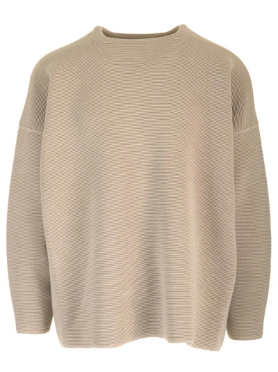 Fear Of God Wool Straight-neck Sweater In Beige