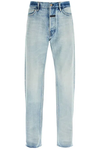 Fear Of God Washed Grey Jeans In Blue