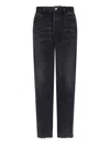 Fear Of God 5 Pocket Denim With Belt Loops And Frayed Hem In Black