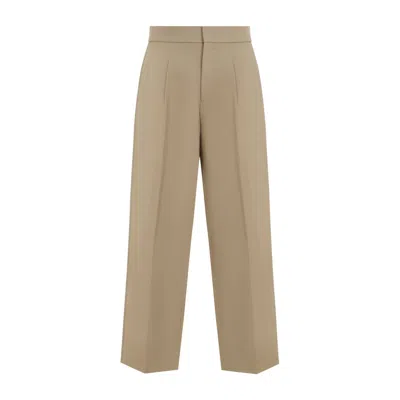 Fear Of God Straight Leg Pleated Tailored Pants In Beige