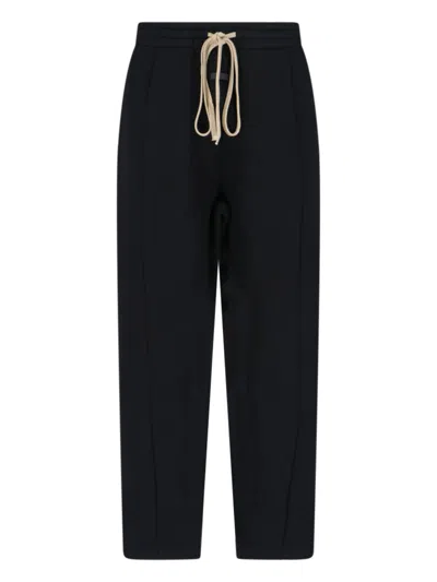 Fear Of God Straight-leg Sporty Trousers With Signature Logo In Black