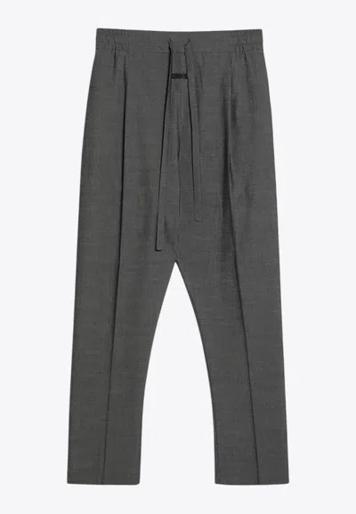 Fear Of God Cotton And Wool Drawstring Trousers In Gray