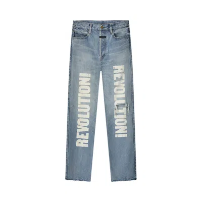 Pre-owned Fear Of God Straight "revolution" Jean 'light Indigo' | Blue | Men's Size 32