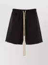 Fear Of God Drawstring Elastic Waistband Wool Shorts In Black
