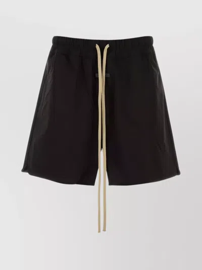 Fear Of God Drawstring Elastic Waistband Wool Shorts In Blue
