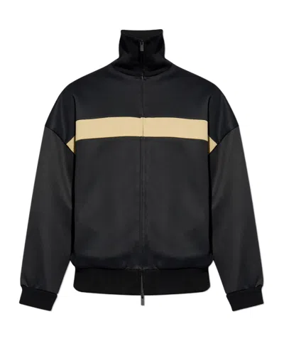 Fear Of God Stripe Zip-up Jacket In Black