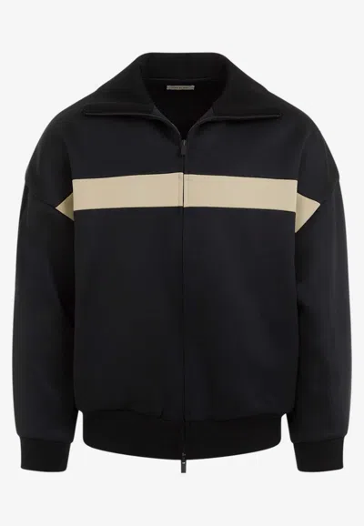 Fear Of God Stripe Zip-up Jacket In Black