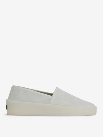 Fear Of God Suede Leather Espadrilles In Light Grey