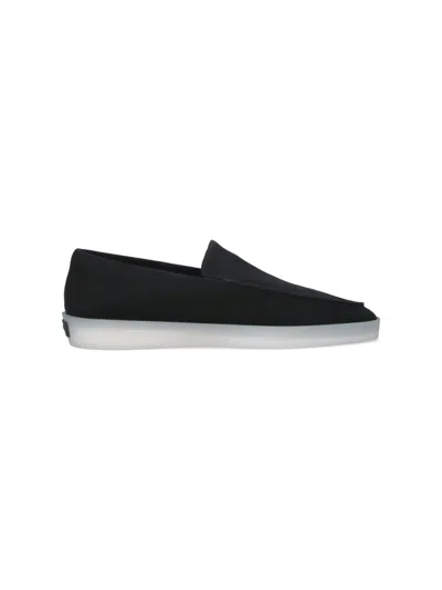 Fear Of God Suede Loafers With Rubber Sole And Round Toe In Black